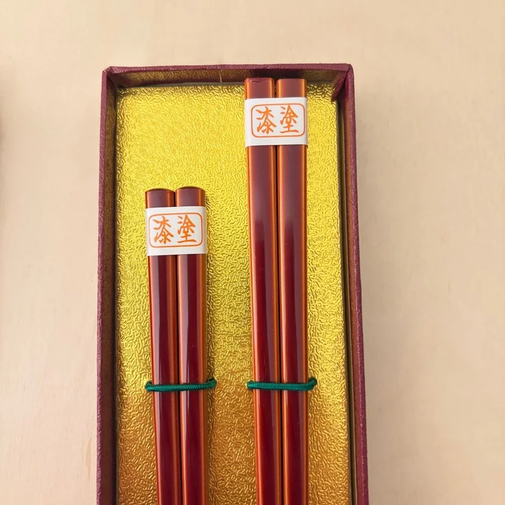 Japanese Traditional Lacquer Chopsticks Meotobashi Couples Gift Set New